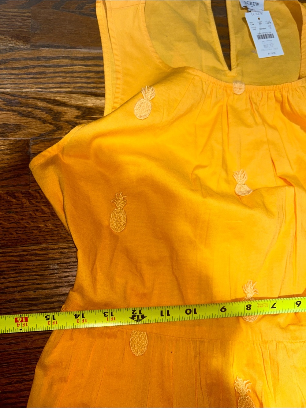J. Crew Yellow Pineapple Embroidered Sleeveless Dress - Picture 4 of 7